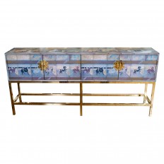 Rectangular wood painted console